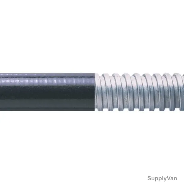 Adaptaflex Flexible Conduit, SPL20-25M, Galvanized Steel, 25 Mtrs, Black and Silver