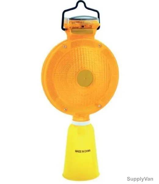 Sci Solar Flashing Light With 6 LED Light, S1359B, 7 Inch, Amber