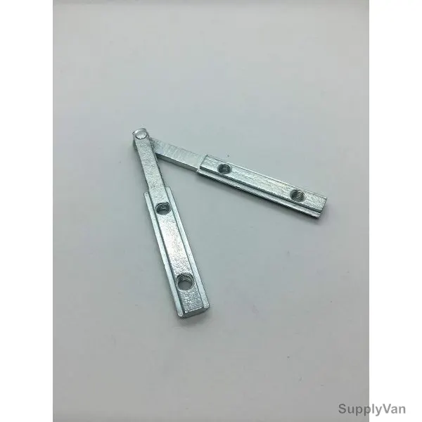 Extrusion 45 Degree Cross Connector Twin T-Sliding Nuts, 40 Series, 4 Hole, Steel, 62 x 62MM