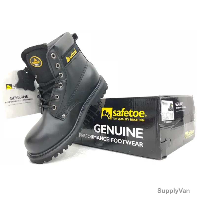 Safetoe High Ankle Shoes, M-8179, Best Titan, SBP SRC, Genuine Leather, Size46, Black