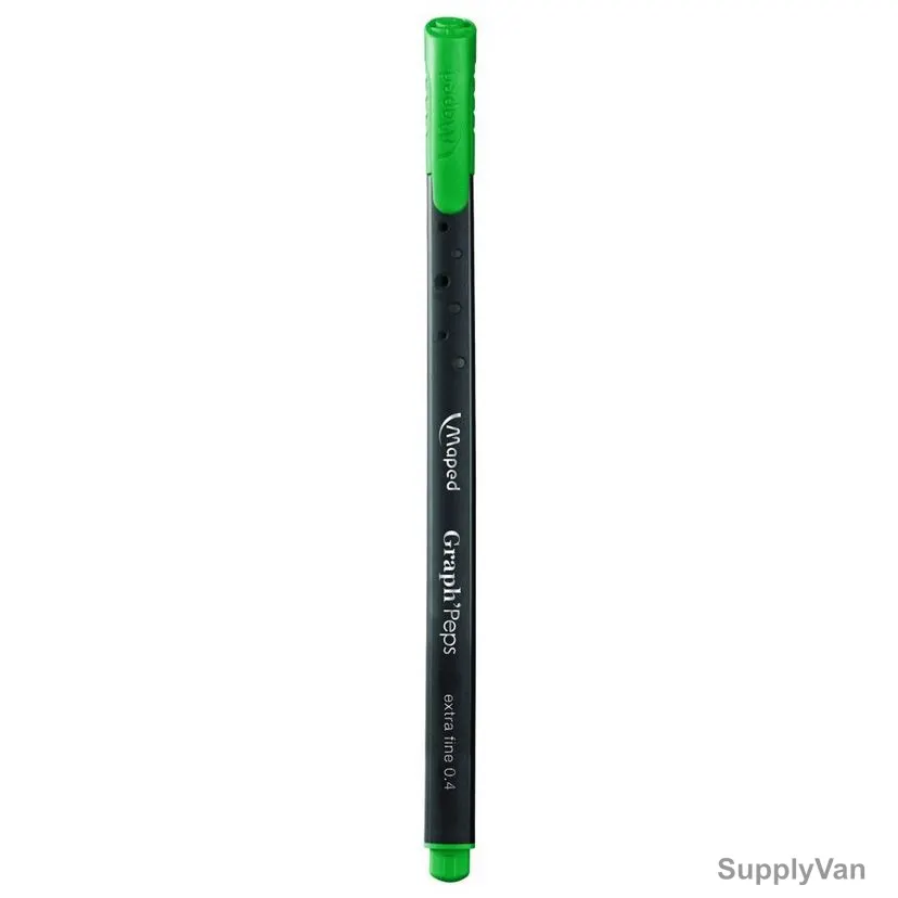 Maped Fineliner Pen, MD-749114, GraphPeps, 0.4MM Tip, Green Apple, 12 Pcs/Pack