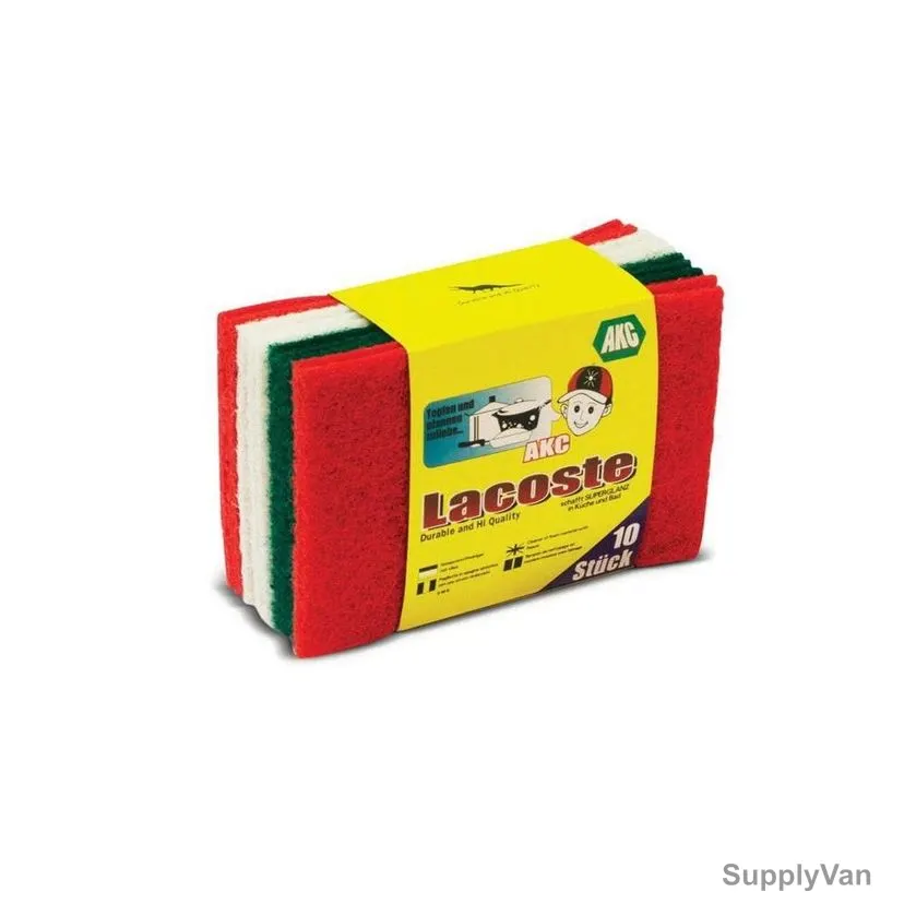 Akc Scouring Pad, SP10, 10CM Width x 15CM Length, Multicolor, 10 Pcs/Pack
