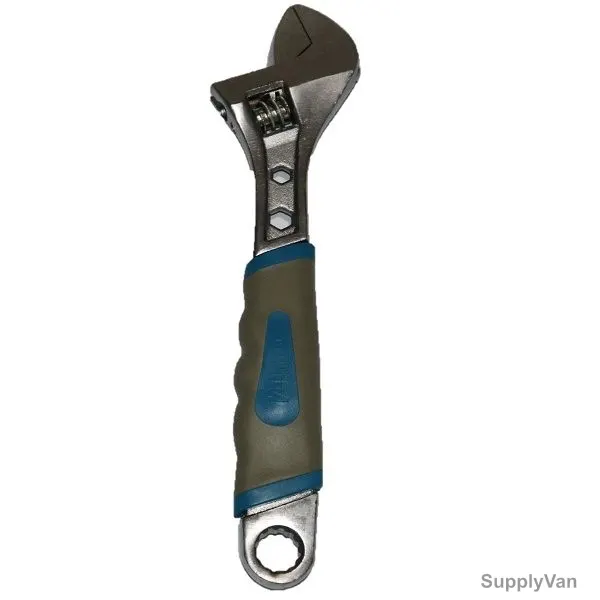 Wika Adjustable Wrench With Rubber Grip, WK12052, Forged Steel, 10 Inch