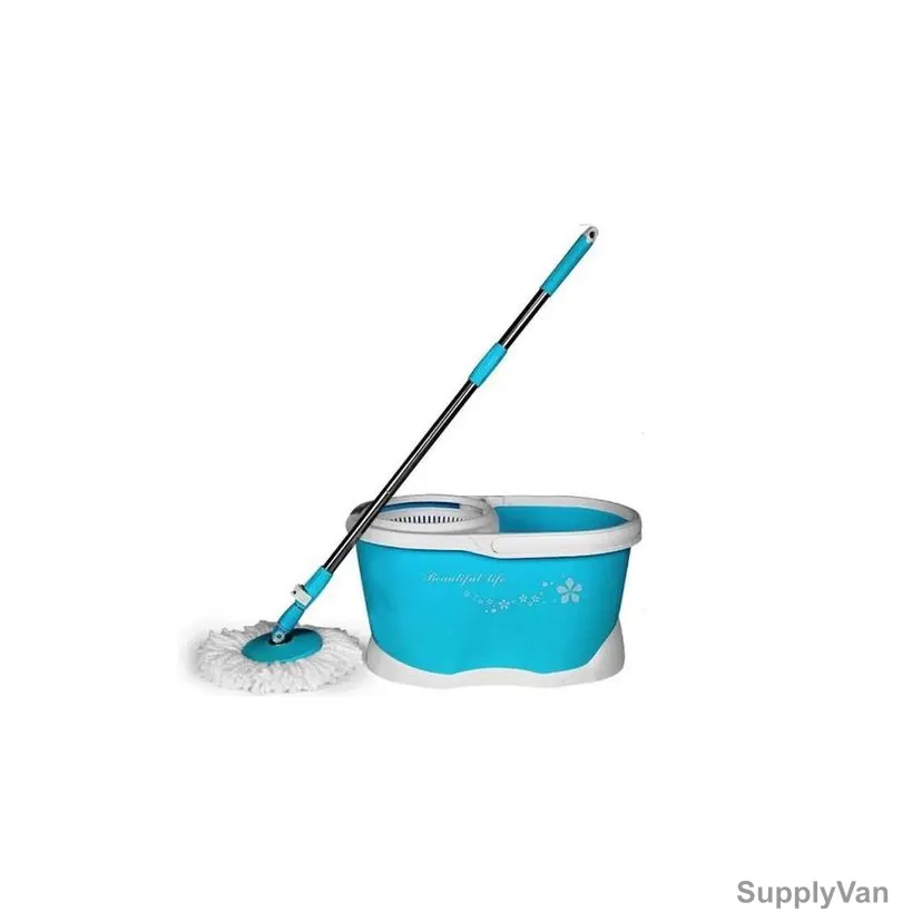 Akc Mop Bucket With 2 Refill, MB09, Plastic, 120CM Height x 29CM Width x 46CM Length, Light Blue