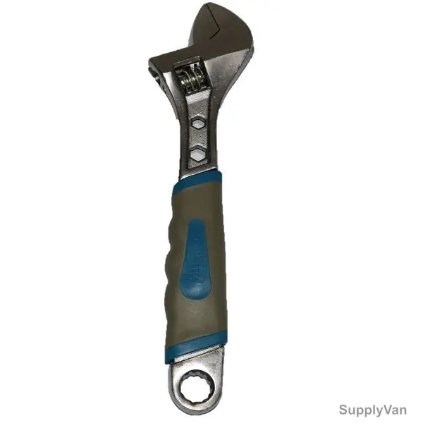 Wika Adjustable Wrench With Rubber Grip, WK12051, Forged Steel, 8 Inch