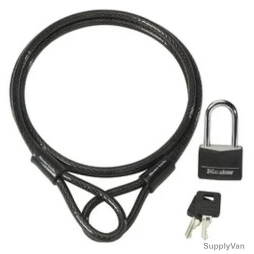 Master Lock Solid Cable Padlock, ML8270EURDAT, Braided Steel/Aluminium