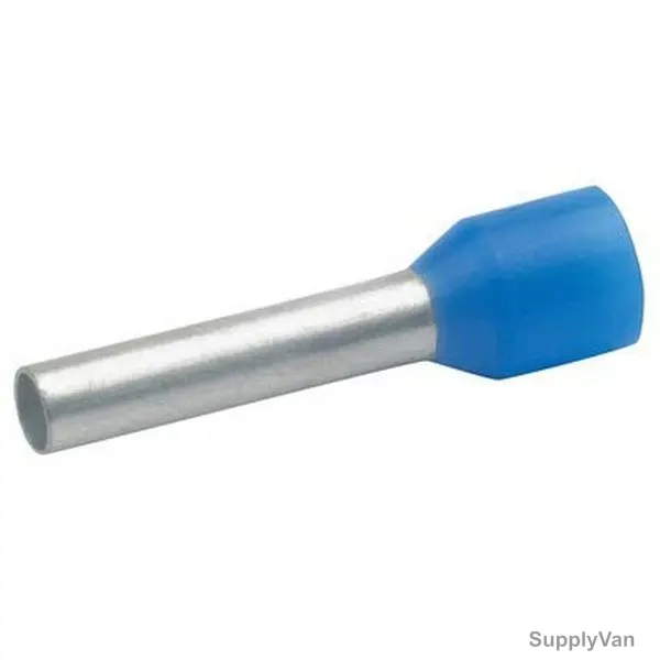 Insulated End-Sleeve Boot Type Cable Lug, 2.5 SQ. MM, Blue, 100 Pcs/Pack