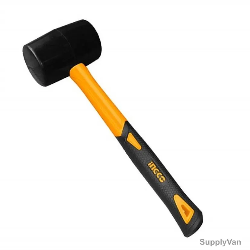 Ingco Rubber Hammer With Fiberglass Handle, HRUH8216, 450GM Head Weight
