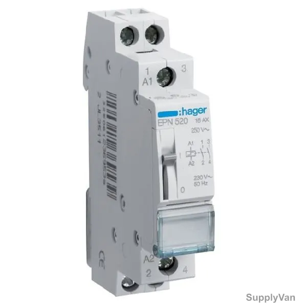 Hager Latching Relay, EPN520, 2NO, 230V