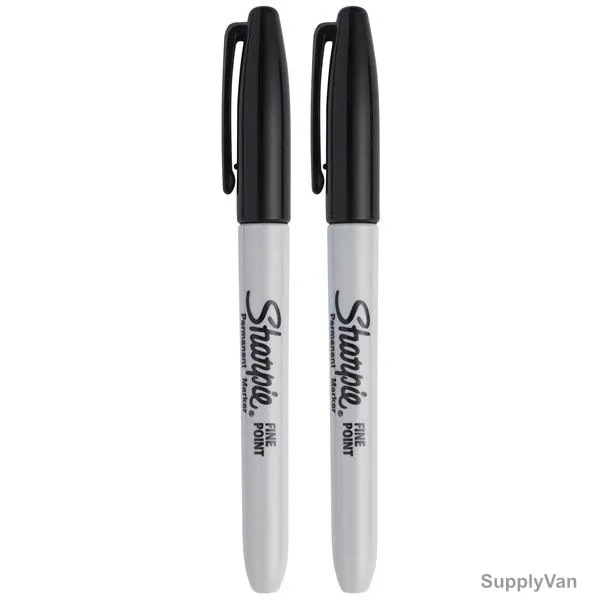 Sharpie Permanent Marker, SP-1985860, 0.9MM Tip Size, Black, 2 Pcs/Pack