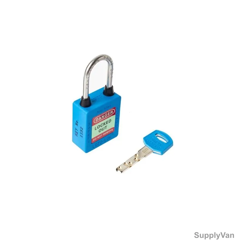 Loto-Lok Three Point Traceability Lockout Padlock, 3PTPBKAR40, Nylon and Stainless Steel, 40 x 5MM, Blue