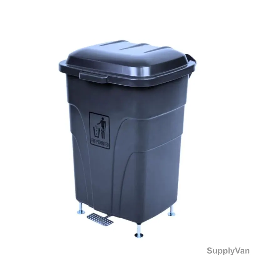 Akc Garbage Bin With Pedal, GC09A-70, Plastic, 70 Ltrs, Grey