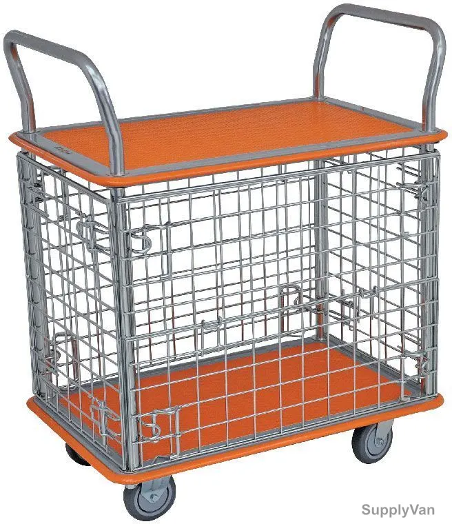 Pro-Tech 2 Shelves Platform Trolley With Lower Deck Full Mesh, PHLR-224W — image 1