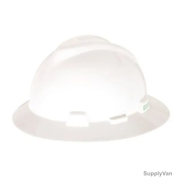 MSA Safety Helmet With Ratchet Suspension, N118240199, V-GARD, Polyethylene, White