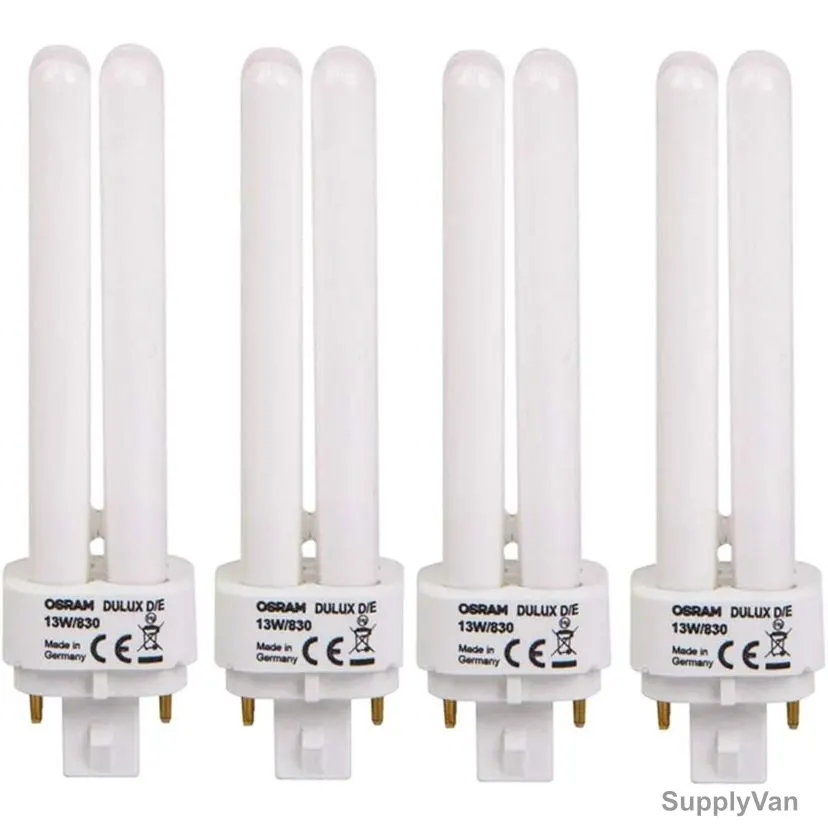 Osram Fluorescent Lamp, Dulux D/E, 13W, G24q-1, 3000K, Lumilux Warm White, 4 Pcs/Pack