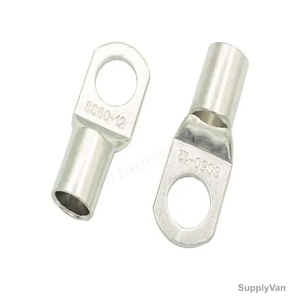 Cable Lug, Copper, 50 SQ.MM x 12MM Stud Size, Tin Plated, 100 Pcs/Pack