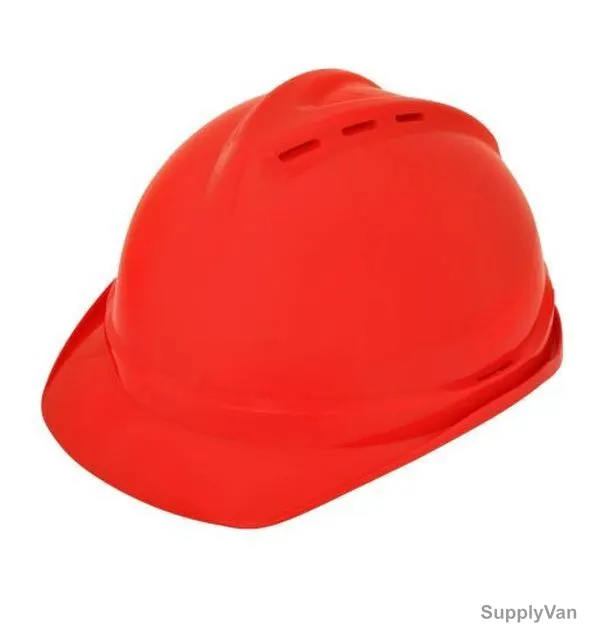 Ameriza Safety Ventilated Helmet With Ratchet Suspension, A518241220, Red, Free Size