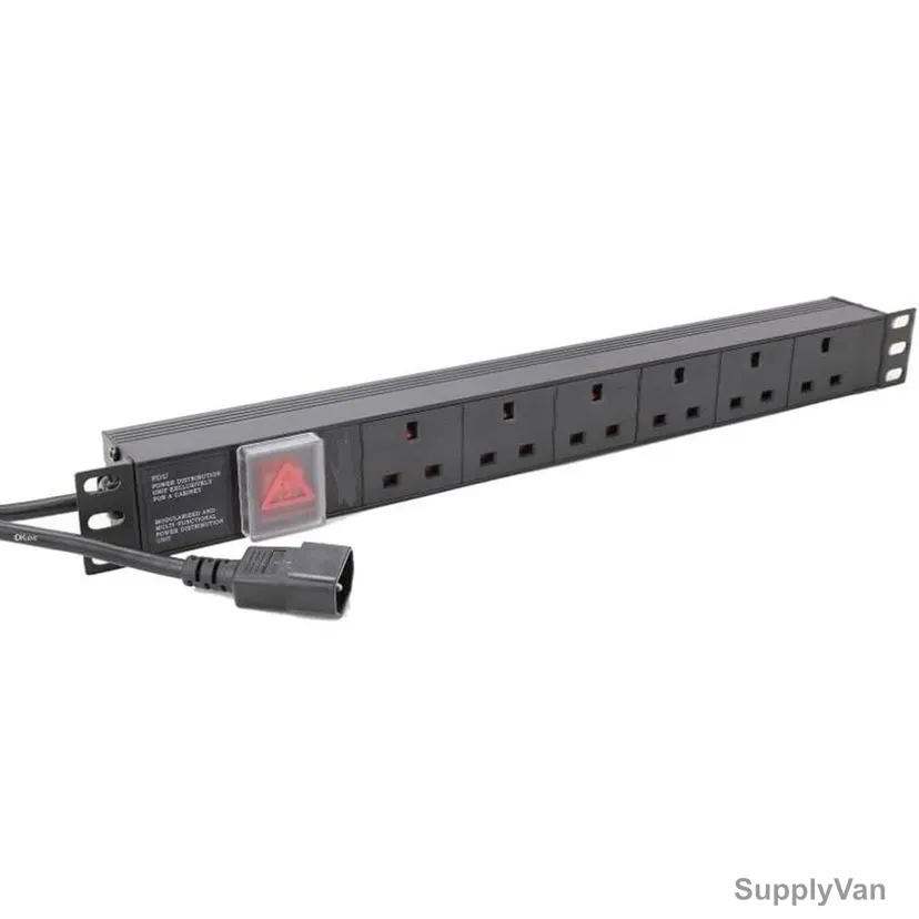 Data Cabinet Power Distribution Unit, 8G, 6 Sockets, 13A