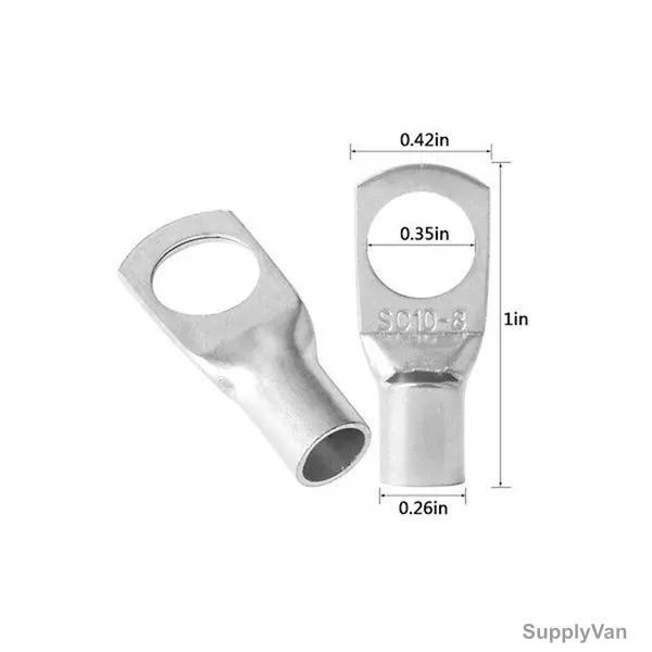 Cable Lug, Copper, 10 SQ.MM x 8MM Stud Size, Tin Plated, 100 Pcs/Pack