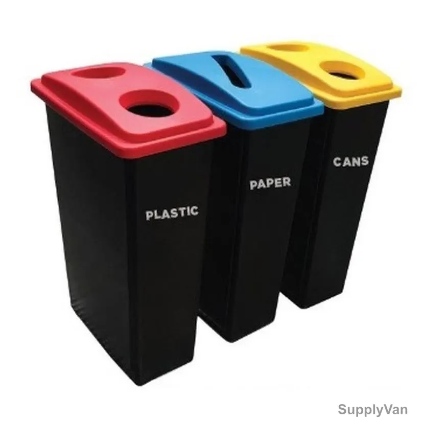Brooks Open Waste Bin, OPN-405, 90 Ltrs, Black, 3 Pcs/Set