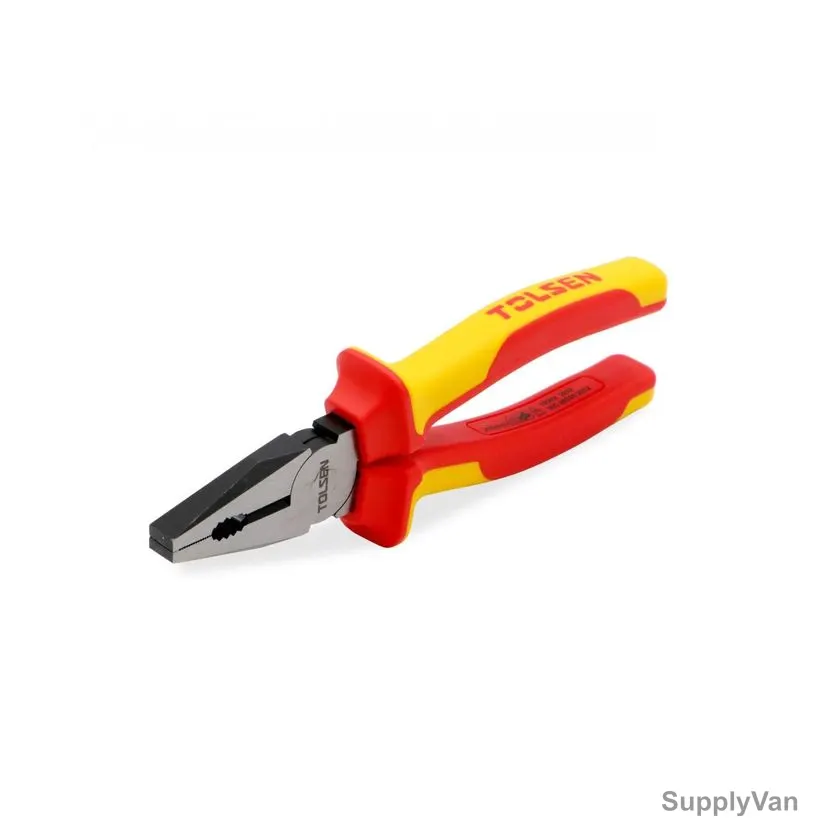 Tolsen Combination Plier, MC136-COM6IN, 6 Inch, Yellow and Red — image 1