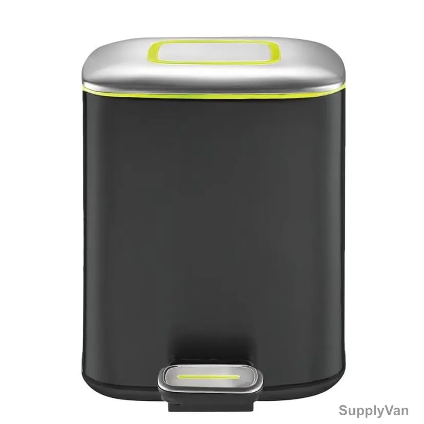Eko Pedal Trash Bin, SS71K-12, Stainless Steel, 12 Ltrs, Black/Silver
