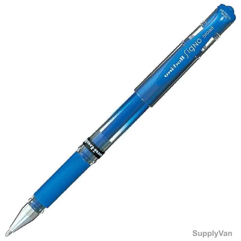 Uni-Ball Gel Ink Pen, UM153M-BE, Signo Broad, 1.0MM Tip, Metallic Blue, 12 Pcs/Pack