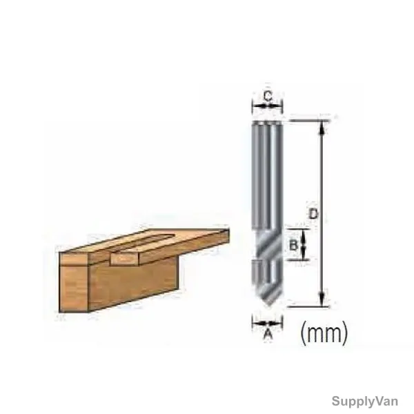 Makita Panel Pilot Router Bit, D-12348, 6x6.35MM