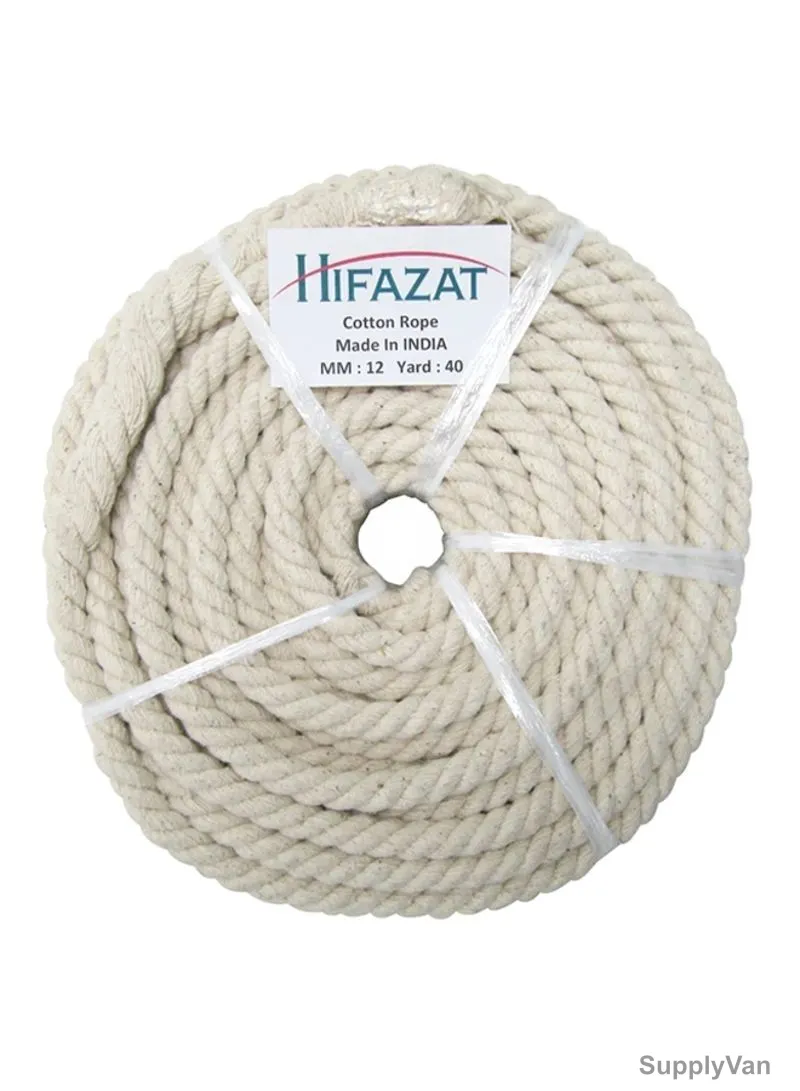 Hifazat Rope, SHGTCR-12M-40Y, Cotton, 12MM x 36.5 Mtrs, Beige