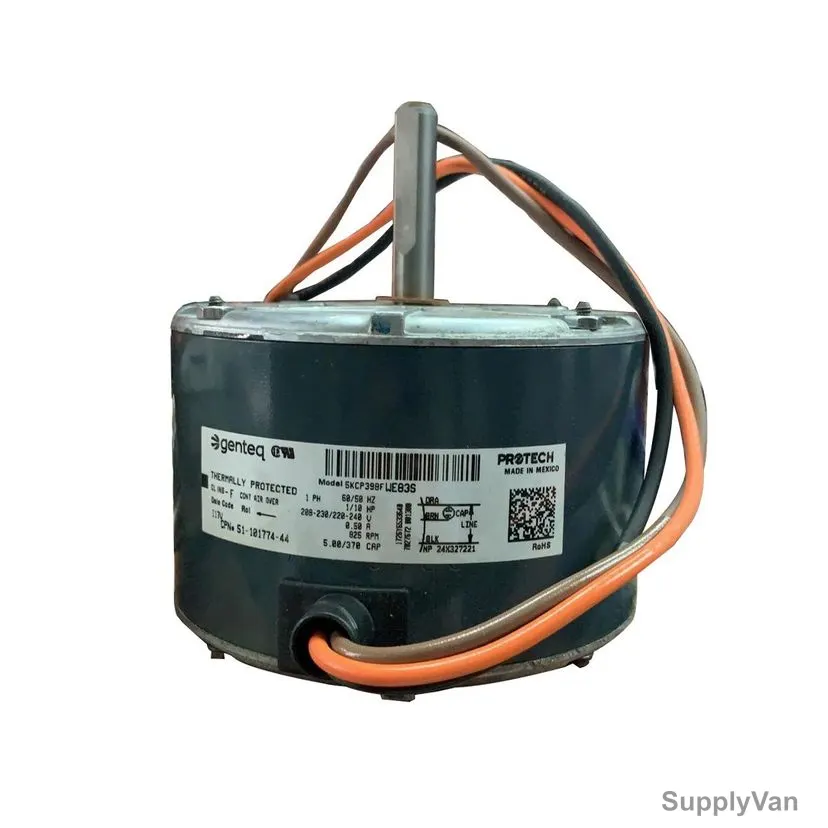 Genteq Condenser Fan Motor, 5KCP398FAB226, 60/50Hz, 1/10HP