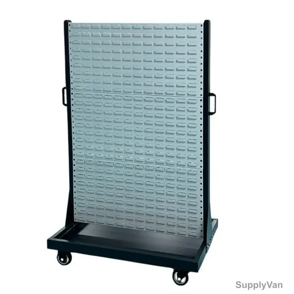 Excellent Plastic Double Side Louvre Panel Rack With Wheel, EP-7035, 156CM Height x 96CM Width, Grey — image 1