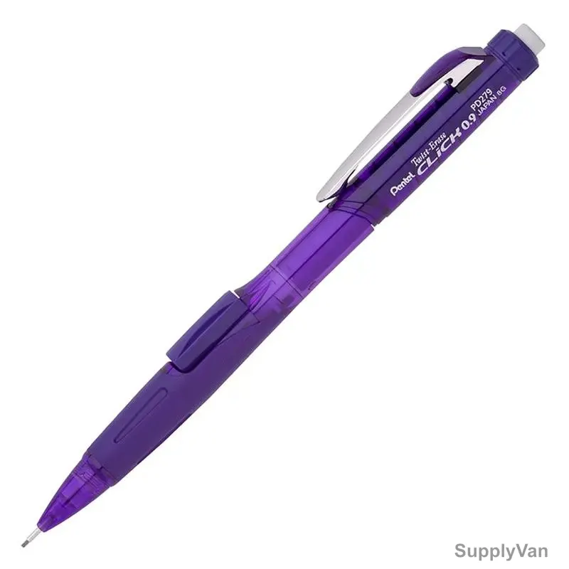 Pentel Twist Eraser Click Mechanical Pencil, PE-PD279T-V, 0.9MM, Violet, 12 Pcs/Pack