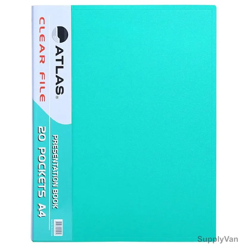Atlas File Presentation Book, ATCL003, A4, 20 Pockets, Green