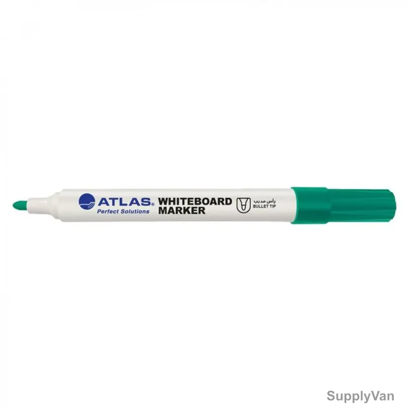 Atlas White Board Marker, AS-MW10-GN, 2.2-2.8MM Tip Size, Green, 12 Pcs/Pack