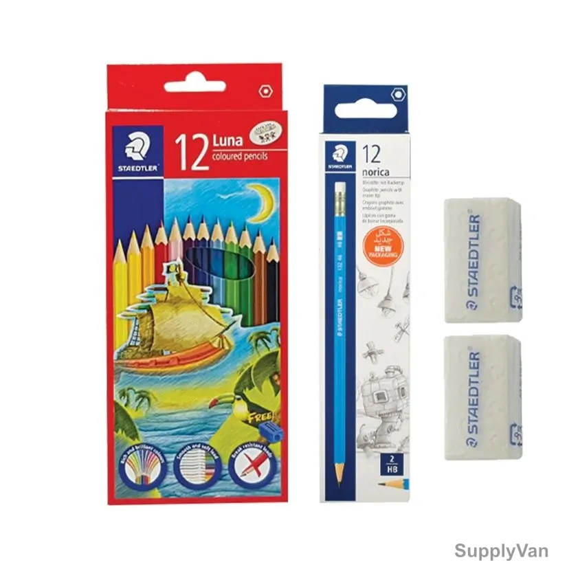 Staedtler Luna Color Pencil Set With Norica Pencil and Eraser, STP-PACK-268, Assorted Colors, 26 Pcs/Set
