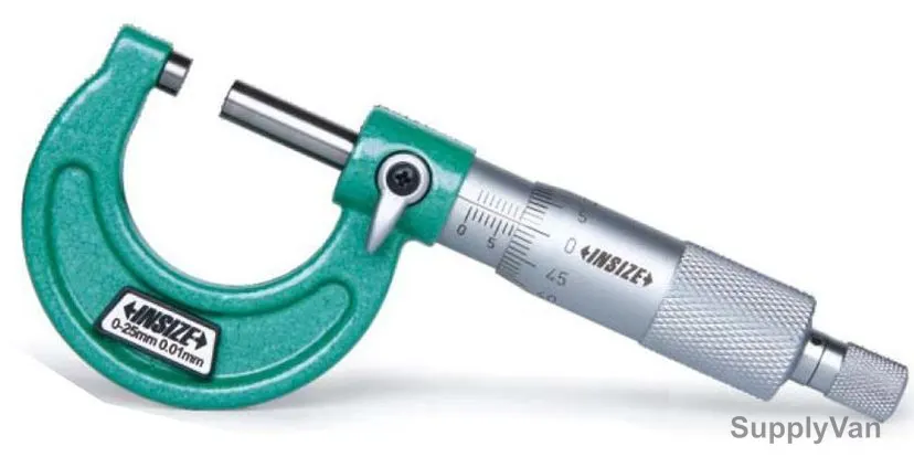Insize Outside Micrometer, ISZ-3203-25A, 0-25MM, Green — image 1