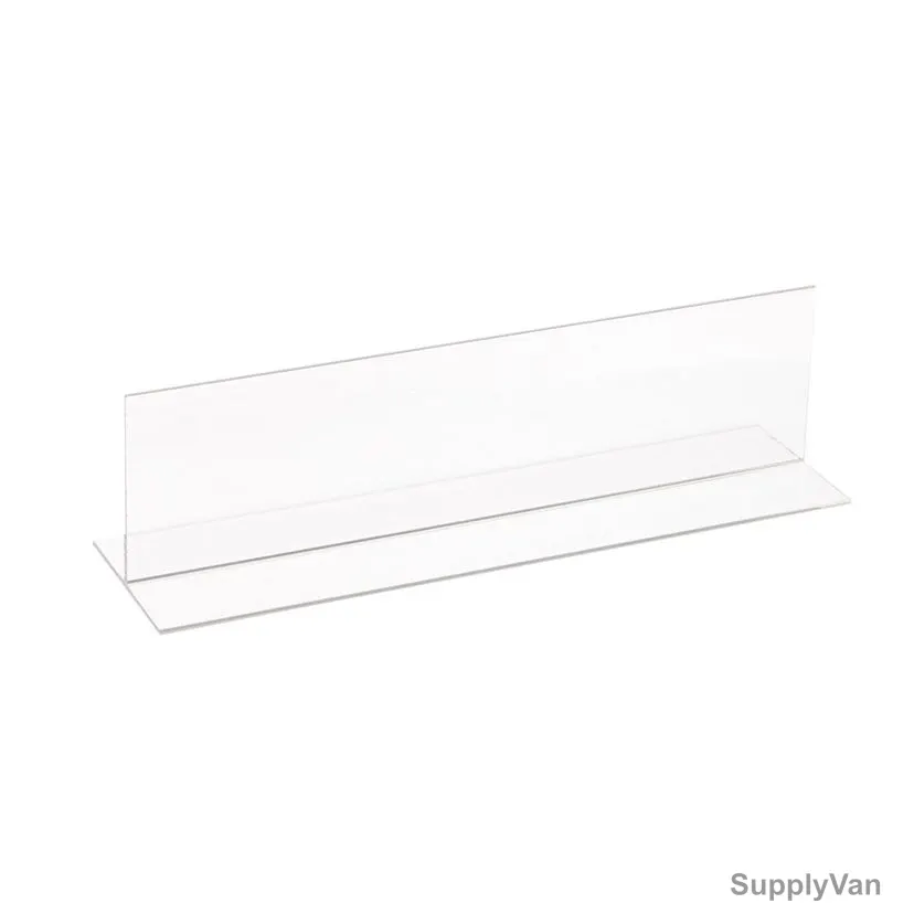 T-Shape Transparent Acrylic Divider With 3M Soft Anti-Slip Bumper, 3MM Thk, 120MM Height x 385MM Width x 100MM Length