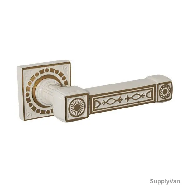 Doganlar Door Handle, Ramsey, Zinc, Cream and Gold