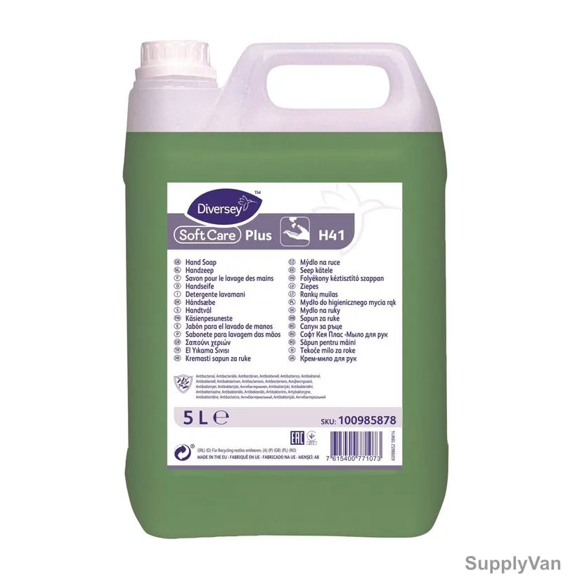 Diversey Soft Care Plus H41 Antibacterial Hand Soap, 100985878, 5 Ltrs, 2 Pcs/Pack
