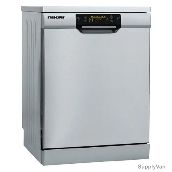 Nikai Free Standing Dish Washer, NDW614SSW, Stainless Steel, 12 Place Setting, 10 Ltrs, Silver