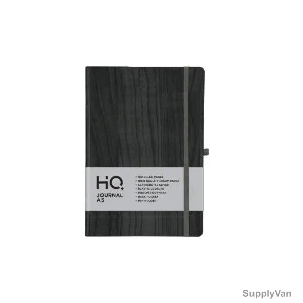 Navneet HQ Journal Casebound Notebook, NAV85814, A5, 80 Sheets, Black