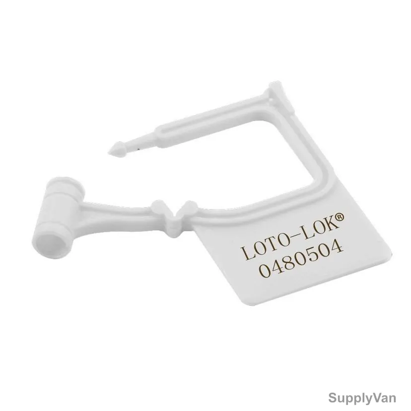Loto-Lok Security Seal, PS-PL05-WH, Polypropylene, 40 x 48MM, White, 50 Pcs/Pack
