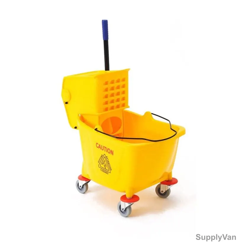 Akc Mop Bucket With Deluxe Wringer, CHBT03Y, Plastic, 32 Ltrs, Yellow