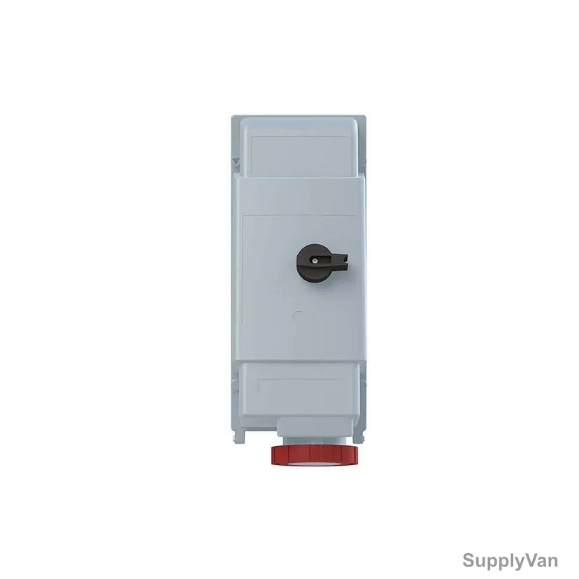 Abb Heavy Duty Vertical Switched Interlocked Socket, 463MVS6WH, 346-415V, IP67, 63A, 3P+N+E, Red