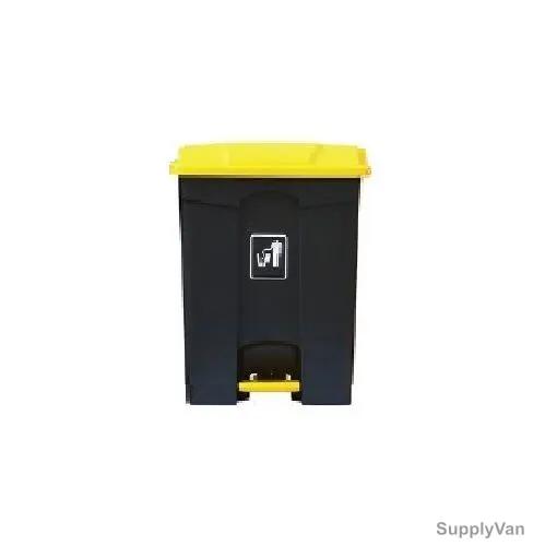 Brooks Pedal Waste Bin, BKS-PDL-298, 68 Ltrs, HDPE, Black/Yellow