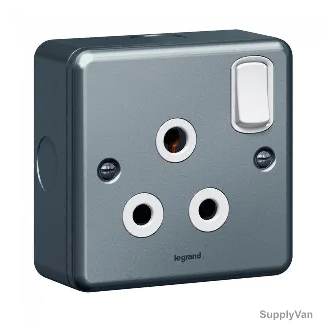 Legrand Switched Socket, 733860, Synergy, 13A, 250V, 1 Gang, Grey