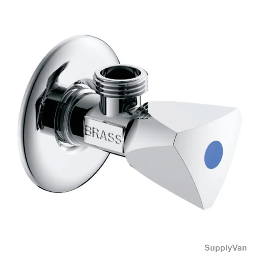Milano Wall Mounted Heavy Duty Angle Valve, Brass, 1/2 x 1/2 Inch, Chrome Finish