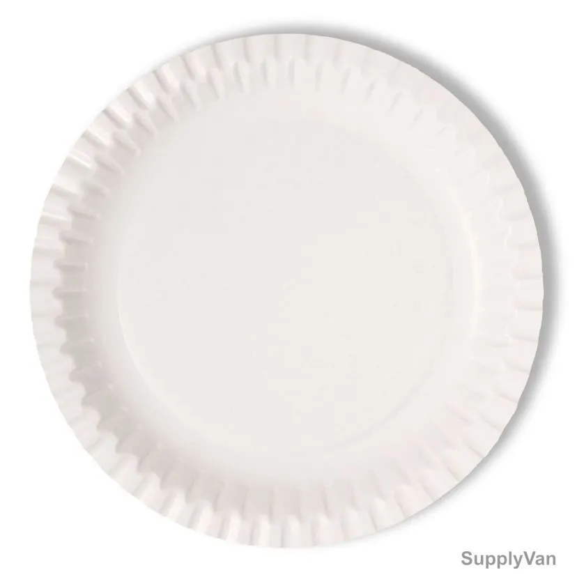 Disposable Paper Plate, 9 Inch, White, 1000 Pcs/Pack