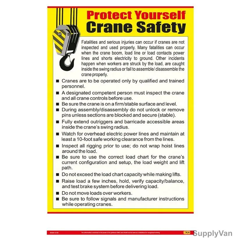 Loto-Lok Crane Safety Poster, CS-02, Vertical, 600 x 450MM