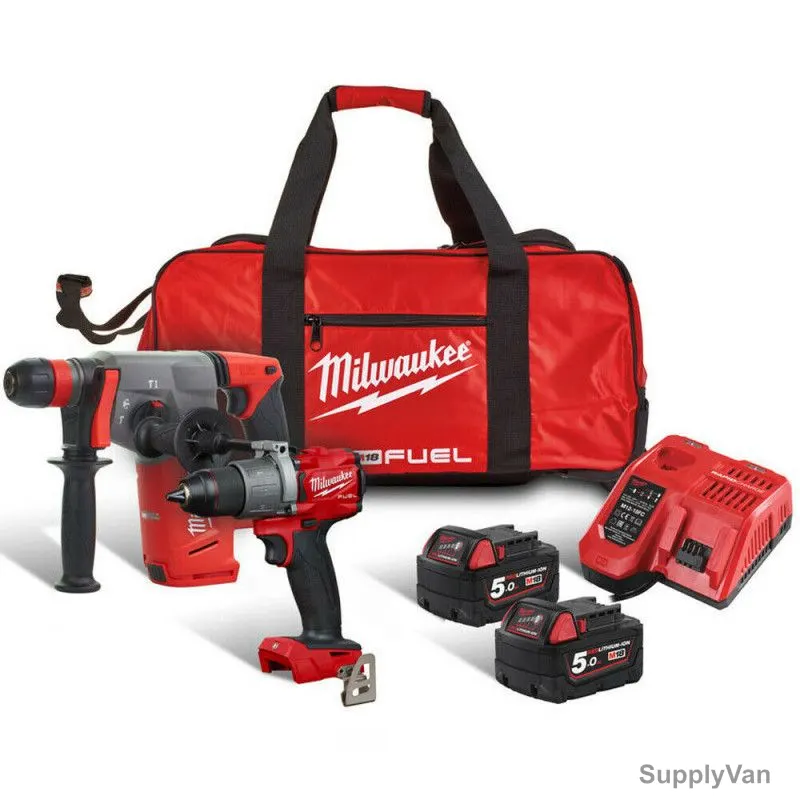 Milwaukee Cordless Tool Set, M18FPP2M2-502B, Fuel, 18V